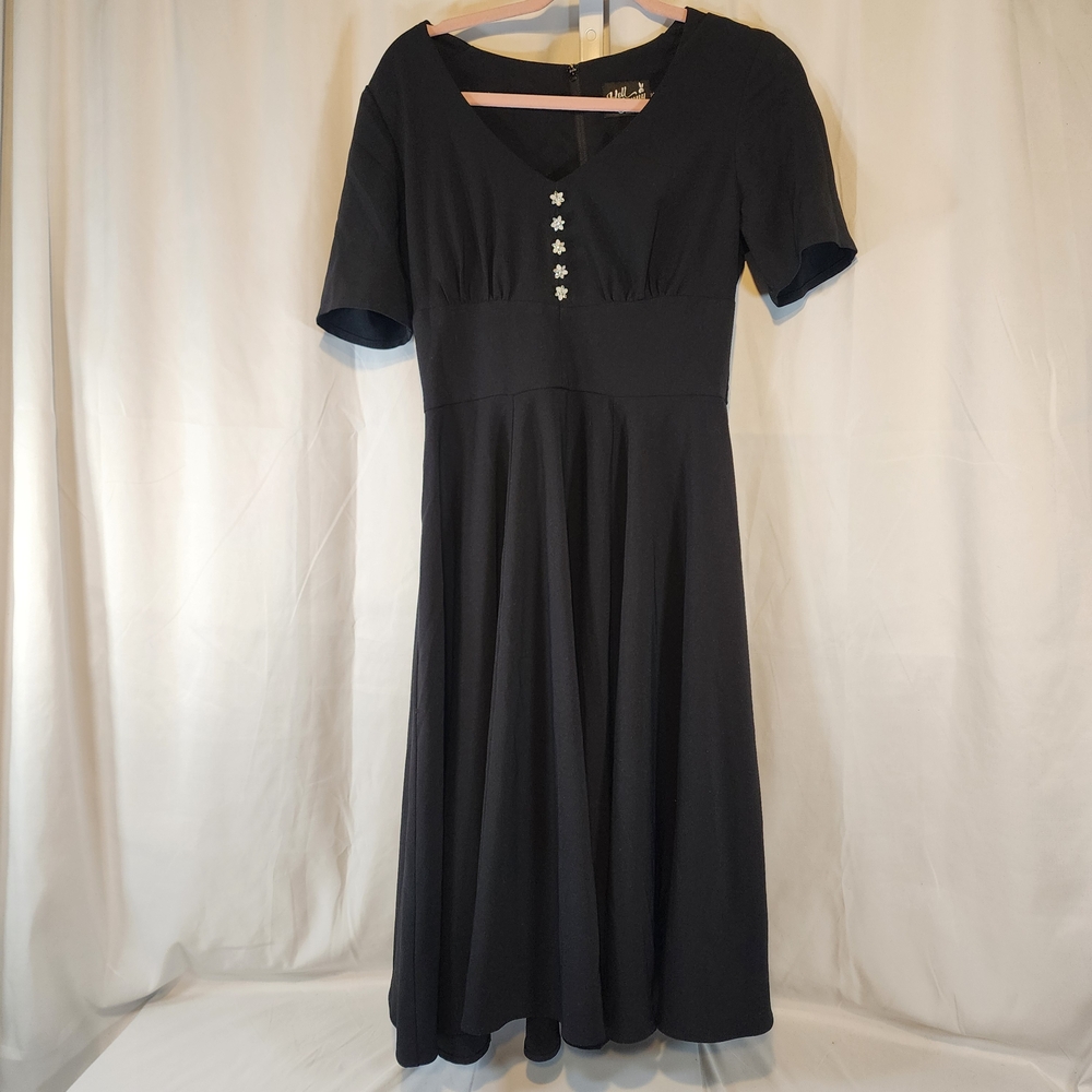 Hell Bunny Dress Size XS Vintage Style Black 40s 50s Pinup